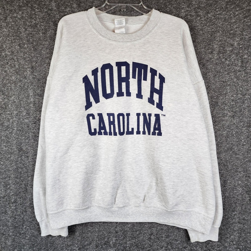 North Carolina Sweatshirt Mens 2XL Grey NCAA Basketball Gildan Ultra Blend EUC